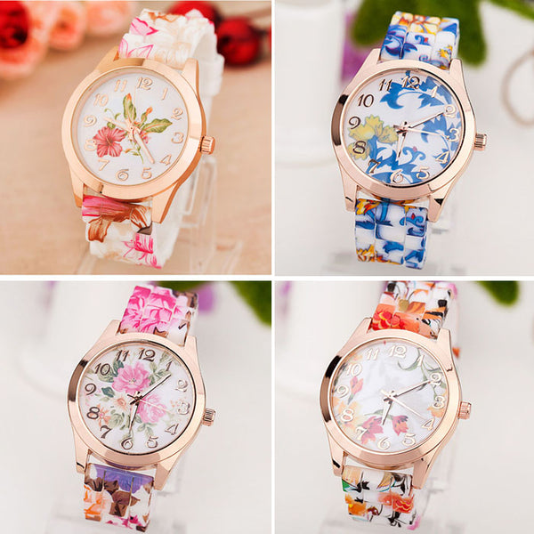 Rose Flower Print Watches