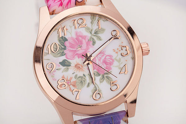 Rose Flower Print Watches