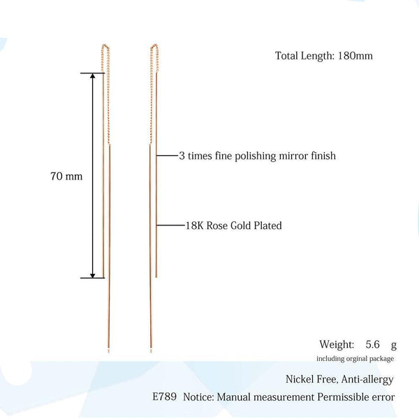 Ear Line Rose Gold Stud Earrings