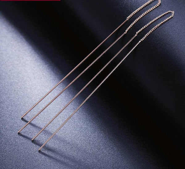 Ear Line Rose Gold Stud Earrings