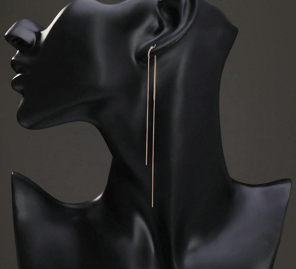 Ear Line Rose Gold Stud Earrings